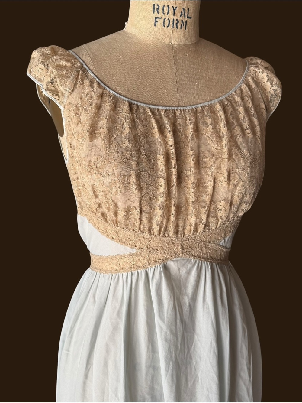 Vintage 50s Edwardian Inspired Lace Cotton Batiste Lingerie Slip Dress - Picture 8 of 10